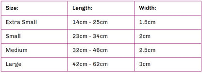 doog collar size chart