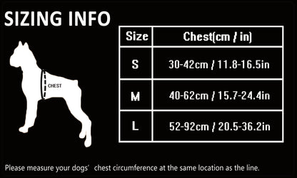 urban harness sizing chart